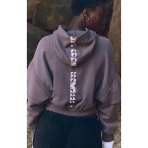 Free People Movement Snow Flow Hoodie Logo Geo Stripe Driftwood Combo XS NWT